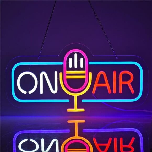 Neon Sign Wall Decor Live On Air Beer Bar Home Bedroom Man Cave Office Hotel Pub - Picture 1 of 7